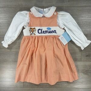 Vive La Fete Clemson Tigers 12M Smocked Dress  Long 2 Piece Football S. Carolina